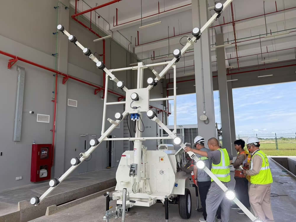 拖車式移動照明車 機場跑道關(guān)閉預(yù)警標志燈塔4TN4000B